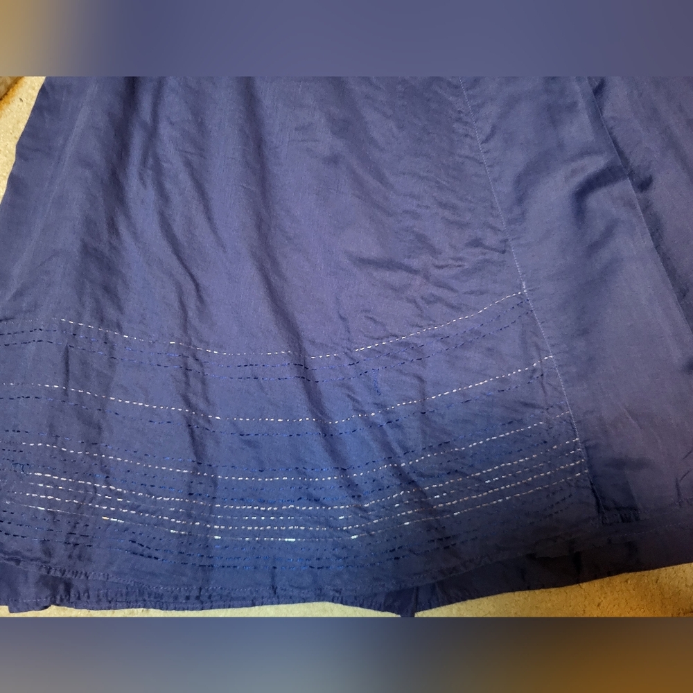 Eileen Fisher Women's Royal Blue A-Line Faux Wrap Skirt - Size XL - Picture 4 of 6